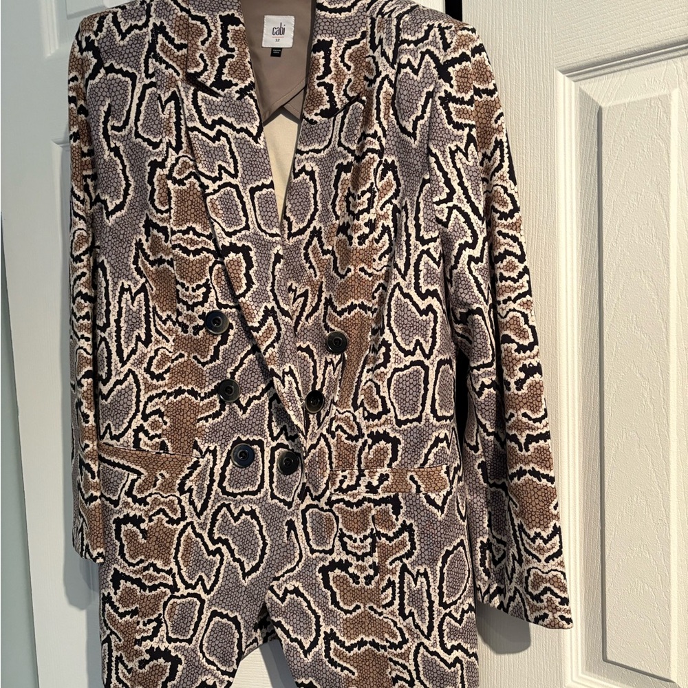 CAbi Women's Animal Print Blazer in Brown and Black